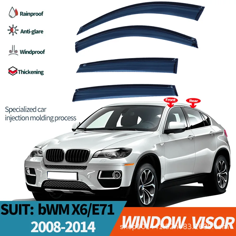 Подходит для BMW X6, дефлекторы боковых окон от дождя и блеска BMW X6 E71 2008-2014, оконные козырьки, непромокаемые автомобильные аксессуары
Подходит для BMW X6, дефлекторы боковых окон от дождя и блеска BMW X6 E71 2008-2014, оконные козырьки, непромокаемые автомобильные аксессуары