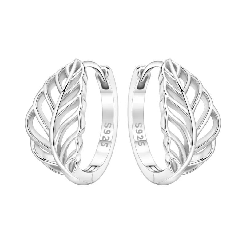 MISEFF Original New S925 Sterling Silver Simple Hollowed-out Leaves Hoop Earrings Zircon Silver Earrings Lady Women Gift Jewelry
MISEFF Original New S925 Sterling Silver Simple Hollowed-out Leaves Hoop Earrings Zircon Silver Earrings Lady Women Gift Jewelry