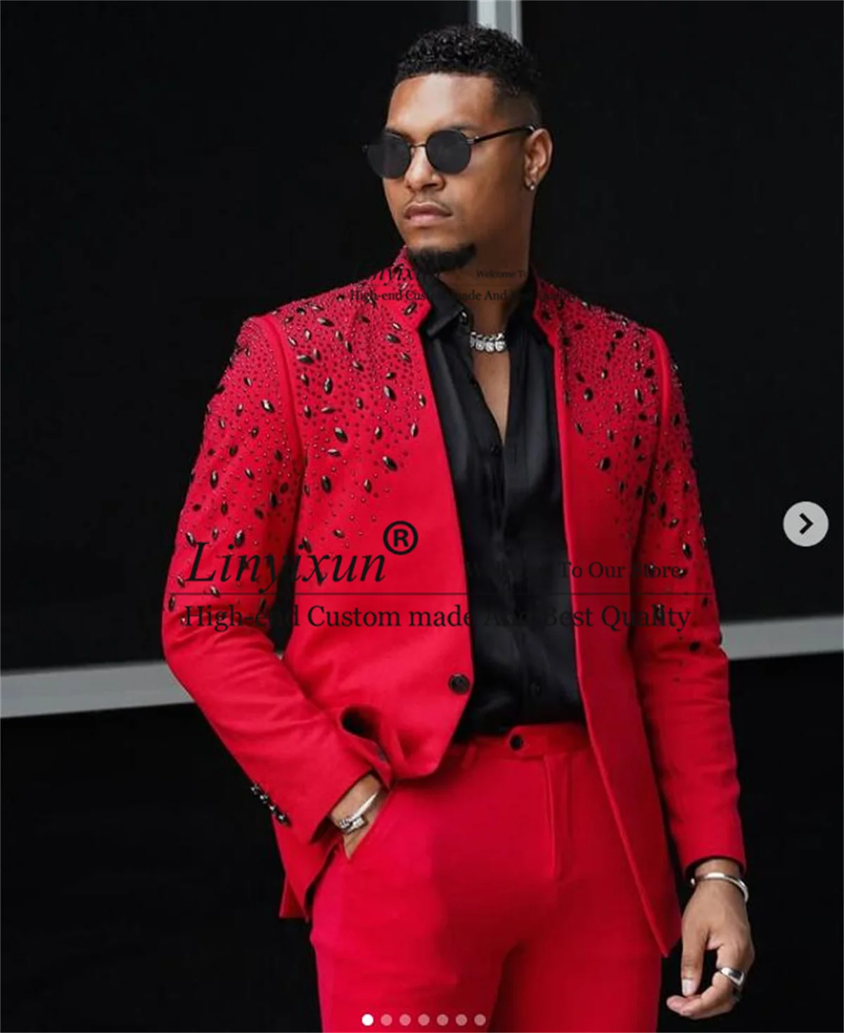 Embroidered Beaded Tuxedo Men Suits Customized Male Prom Blazer 2 Pieces Sets Groom Wedding Fashion Slim Fit terno masculino
Embroidered Beaded Tuxedo Men Suits Customized Male Prom Blazer 2 Pieces Sets Groom Wedding Fashion Slim Fit terno masculino