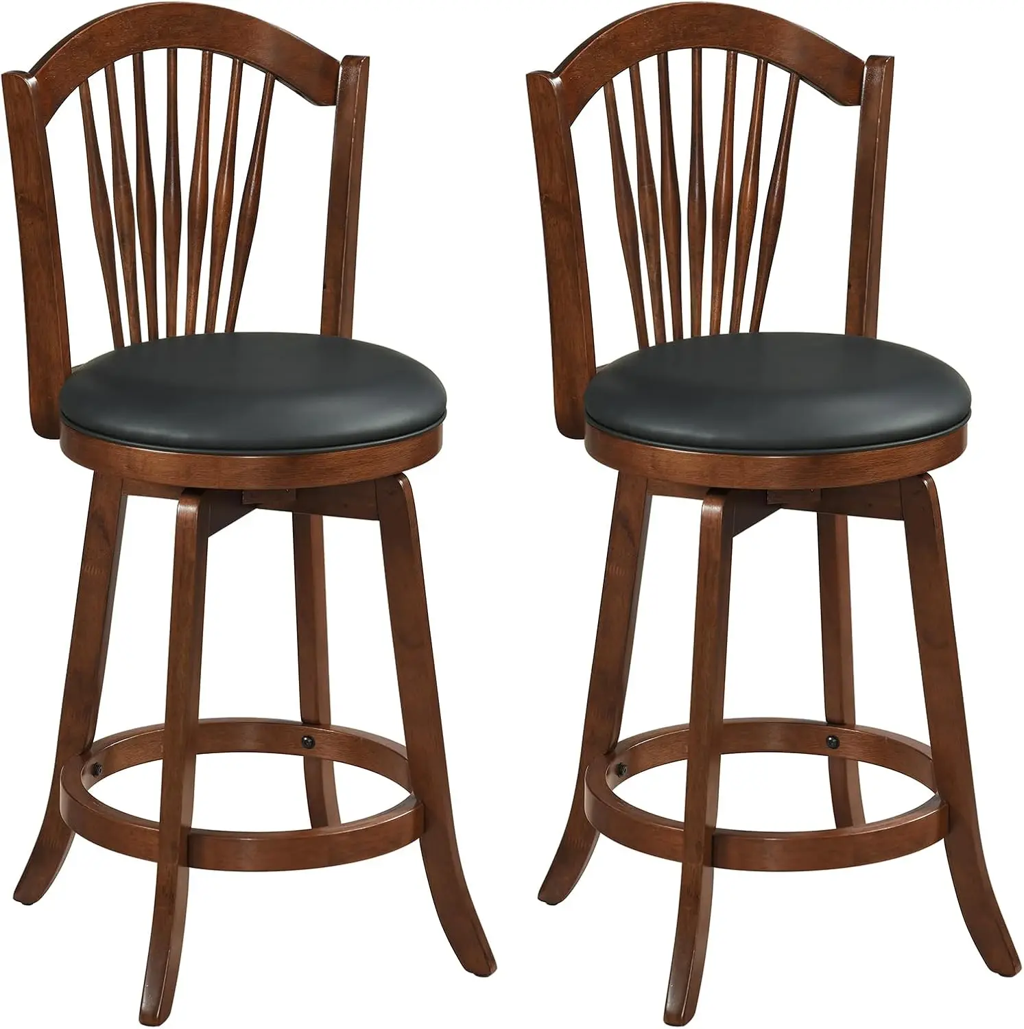 Swivel Bar Stools Set of 2, 25 Inch Counter Height Barstools with Backrests and Wood Frame, Upholstered Bar Chairs for Kitche
Swivel Bar Stools Set of 2, 25 Inch Counter Height Barstools with Backrests and Wood Frame, Upholstered Bar Chairs for Kitche