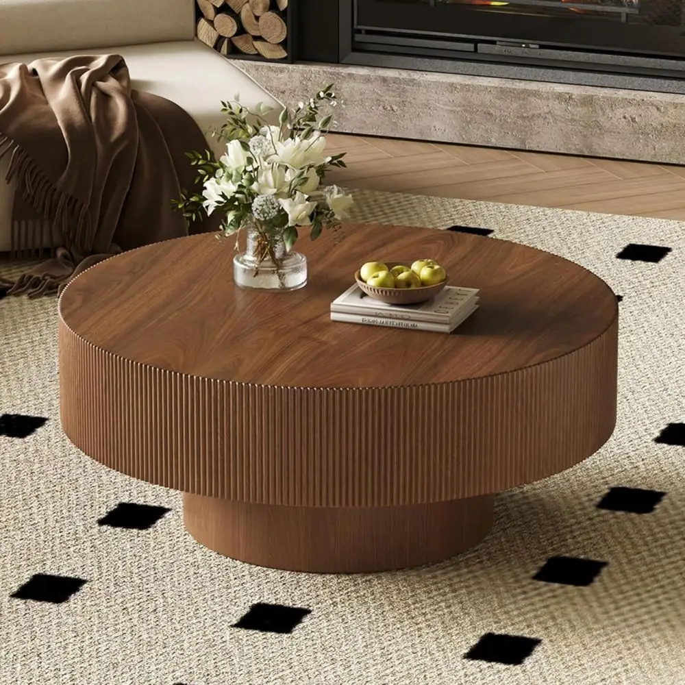 Walnut Round Coffee Table with Sturdy Base, Suitable for Living or Family Rooms, Easy Assembly
Walnut Round Coffee Table with Sturdy Base, Suitable for Living or Family Rooms, Easy Assembly