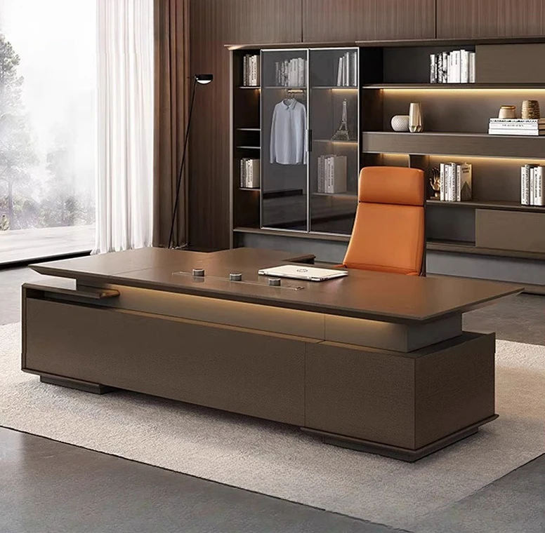 PYJ high-end desk light luxury office high-end class desk table and chair combination
PYJ high-end desk light luxury office high-end class desk table and chair combination