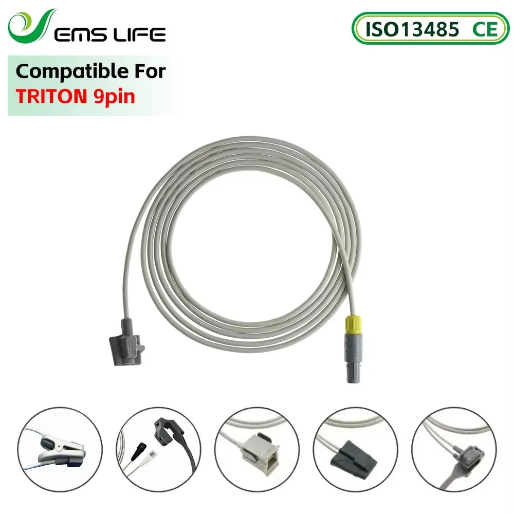 Reusable Soft Finger Sensor for Child SpO2 Compatible with TRITON 9pin Patient Monitor