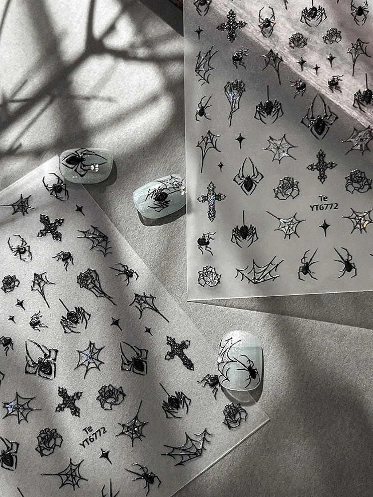 5D Shell Light Halloween Spider Nail Stickers Simple Dark Style Decorative Stickers Reliefs Self Adhesive Dark Manicure Decals
5D Shell Light Halloween Spider Nail Stickers Simple Dark Style Decorative Stickers Reliefs Self Adhesive Dark Manicure Decals