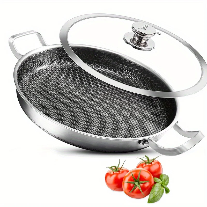 13-inch Camping Essential| Stainless Steel Non-stick Pancake Pan with Double Ears and Cover Outdoor Frying Pan Grill Pancake Pan
13-inch Camping Essential| Stainless Steel Non-stick Pancake Pan with Double Ears and Cover Outdoor Frying Pan Grill Pancake Pan