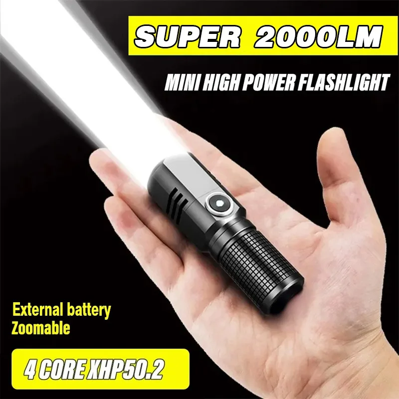 Мощный светодиодный мини-фонарик XHP50 с Type-c, Аккумуляторный водонепроницаемый фонарь с зумом для кемпинга
Мощный светодиодный мини-фонарик XHP50 с Type-c, Аккумуляторный водонепроницаемый фонарь с зумом для кемпинга