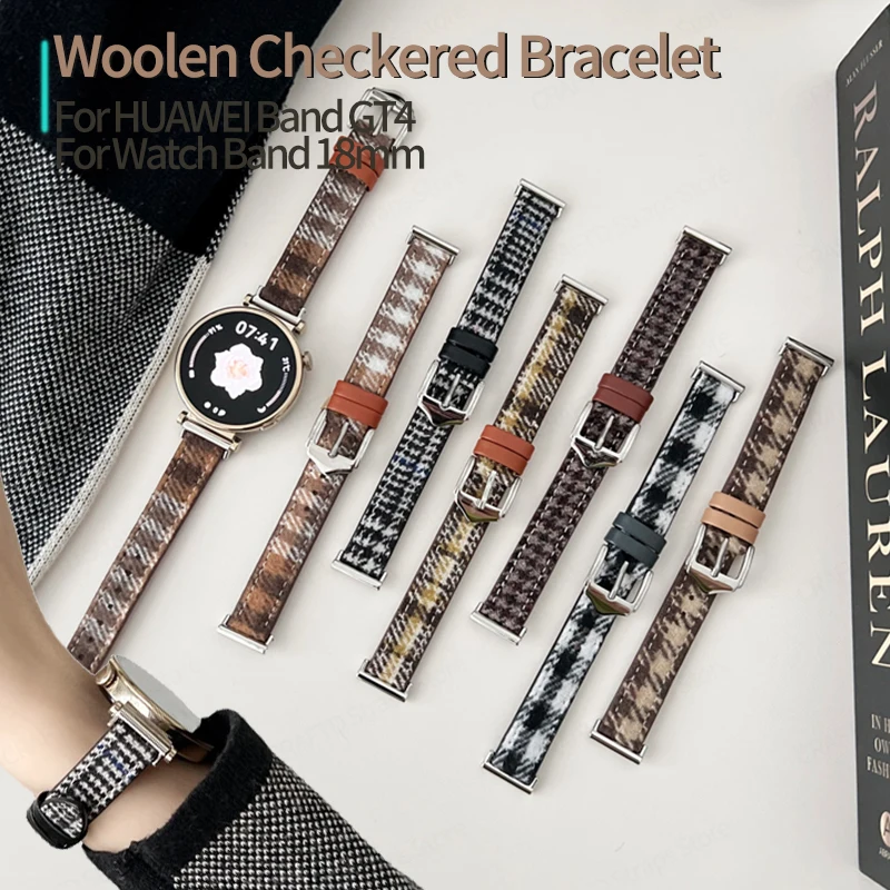 Ремешок зимний кожаный для HUAWEI Watch GT4 41 мм, женский шерстяной клетчатый браслет для наручных часов Huawei GT 4, аксессуары для ремешка, 18 мм
Ремешок зимний кожаный для HUAWEI Watch GT4 41 мм, женский шерстяной клетчатый браслет для наручных часов Huawei GT 4, аксессуары для ремешка, 18 мм