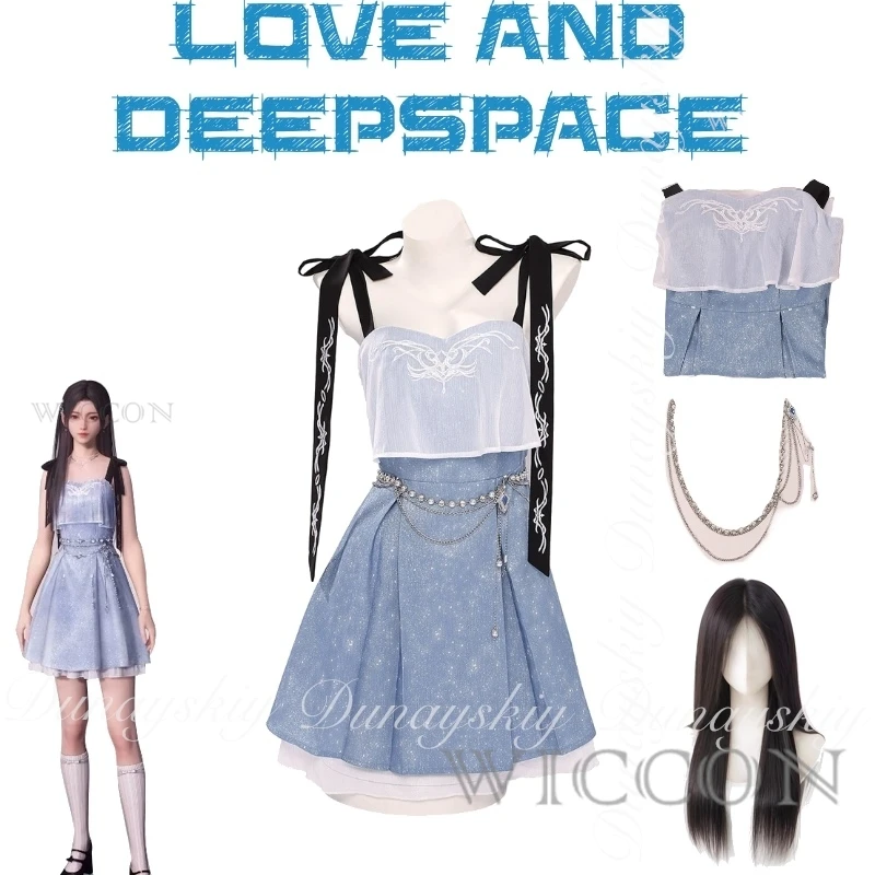 Love and Deepspace Deepspace Hunter Косплей Черный парик Сарафан с прыгающим сердцем Все комплекты на Хэллоуин 
Love and Deepspace Deepspace Hunter Косплей Черный парик Сарафан с прыгающим сердцем Все комплекты на Хэллоуин
