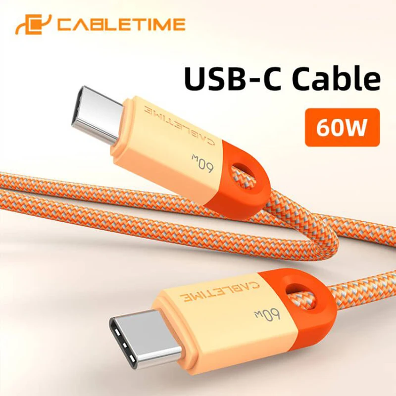 Кабель CABLETIME USB C PD60W для быстрой зарядки, кабель USB 2.0, 480 Мбит/с, синхронизация данных, сверхпрочный, для телефонов HUAWEI XIAOMI
Кабель CABLETIME USB C PD60W для быстрой зарядки, кабель USB 2.0, 480 Мбит/с, синхронизация данных, сверхпрочный, для телефонов HUAWEI XIAOMI