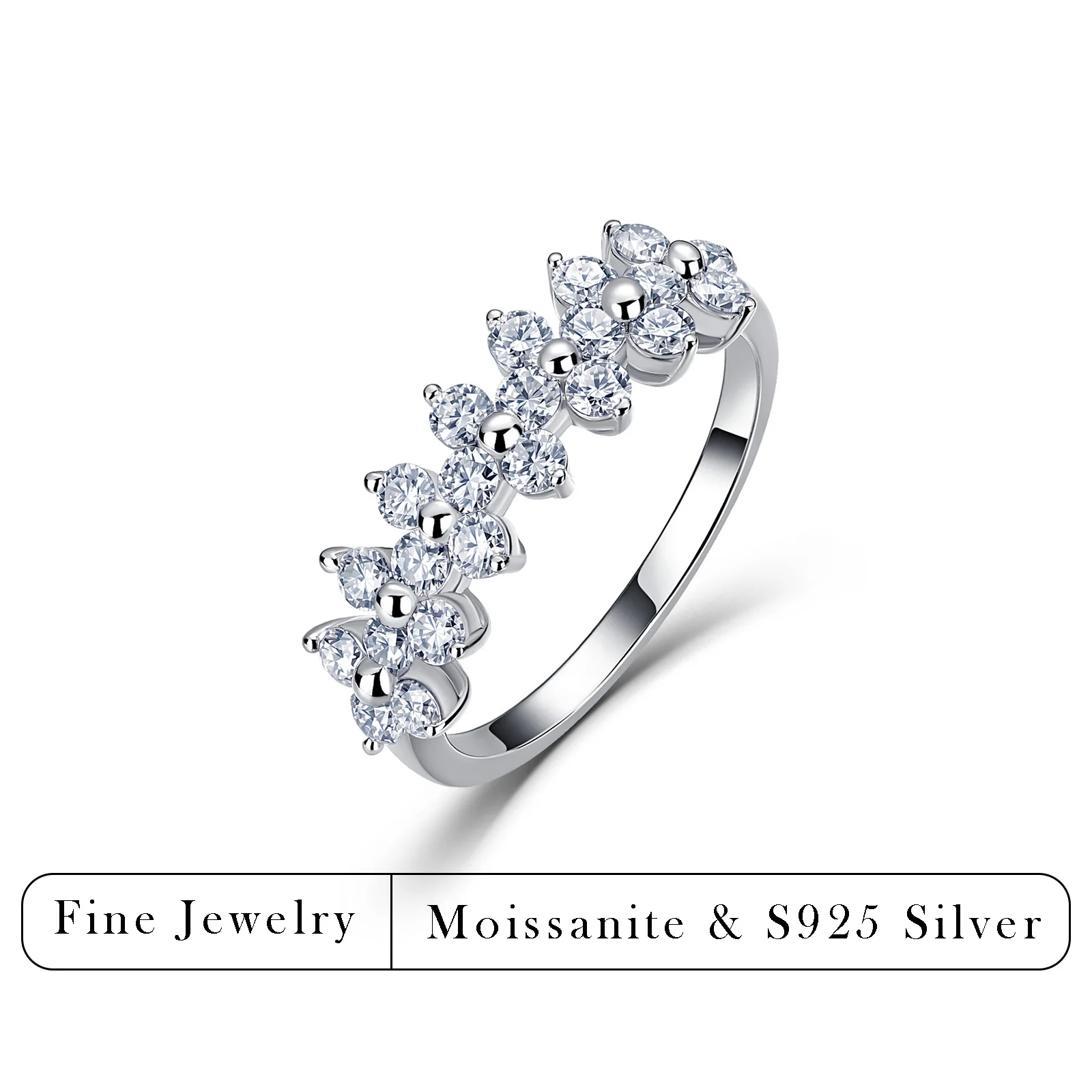 1CTW Round Moissanite Floral Row Ring S925 Silver Multi Flower Cluster Ring Dainty Stacking Band For Women Daily Party Jewelry
1CTW Round Moissanite Floral Row Ring S925 Silver Multi Flower Cluster Ring Dainty Stacking Band For Women Daily Party Jewelry