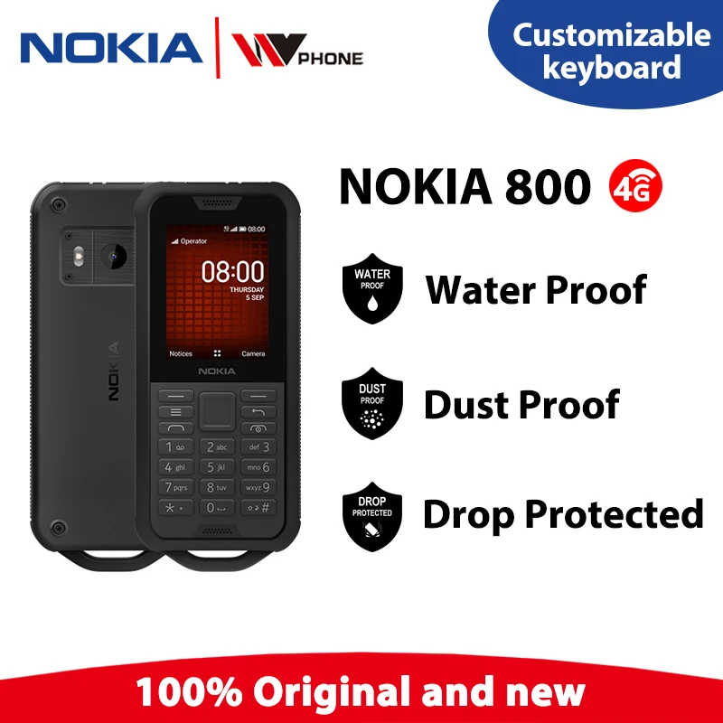 Nokia 800 Tough 4G Mobile Phone KaiOS WIFI Hotspot Waterproof Push-button Phone FM Radio 2100mAh Bluetooth Rugged Feature Phone
Nokia 800 Tough 4G Mobile Phone KaiOS WIFI Hotspot Waterproof Push-button Phone FM Radio 2100mAh Bluetooth Rugged Feature Phone