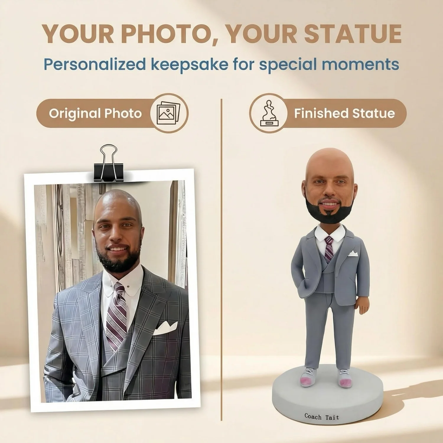 Изготовленная на заказ фигурка-бобблхед по фото, ручная работа из глины, персонализированная фигурка-бобблхед, подарок на день рождения
Изготовленная на заказ фигурка-бобблхед по фото, ручная работа из глины, персонализированная фигурка-бобблхед, подарок на день рождения