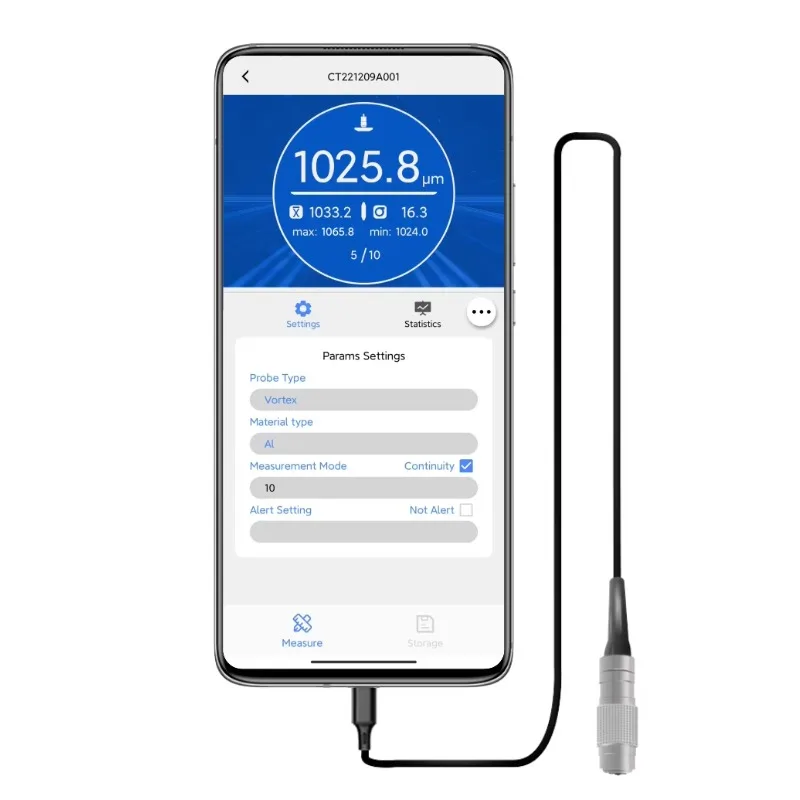 MCT350 M Series Coating Thickness Gauge Intelligent Coating Thickness Measuring Instrument With Mobile Phone and Probe 
MCT350 M Series Coating Thickness Gauge Intelligent Coating Thickness Measuring Instrument With Mobile Phone and Probe