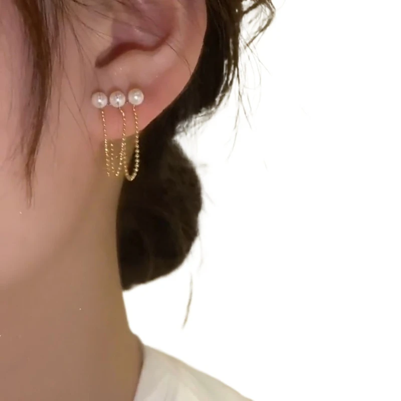 Premium pearl fringed earrings temperament chain earrings earrings women
Premium pearl fringed earrings temperament chain earrings earrings women