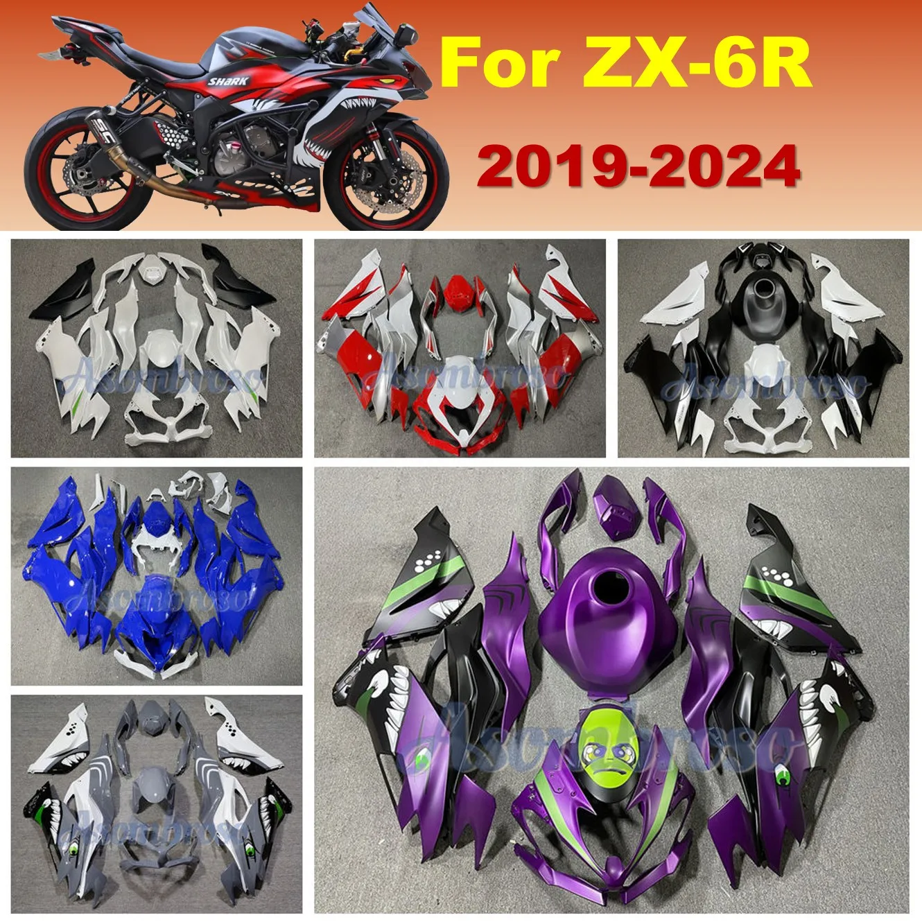 ABS Motorcycle Full Fairing Kit For Kawasaki Ninja ZX6R 2019 2020 2021 2022 2023 ZX-6R Shark Bodykits
ABS Motorcycle Full Fairing Kit For Kawasaki Ninja ZX6R 2019 2020 2021 2022 2023 ZX-6R Shark Bodykits