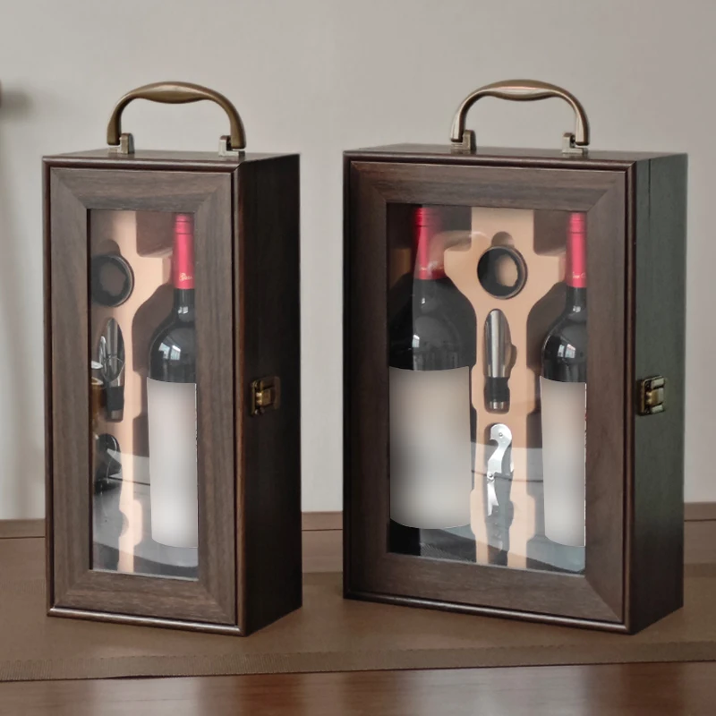 Lacquered Wooden Wine Box Set Single Bottle Storage Case Wine Gift Box for Wine Lovers Birthday Housewarming Wedding
Lacquered Wooden Wine Box Set Single Bottle Storage Case Wine Gift Box for Wine Lovers Birthday Housewarming Wedding