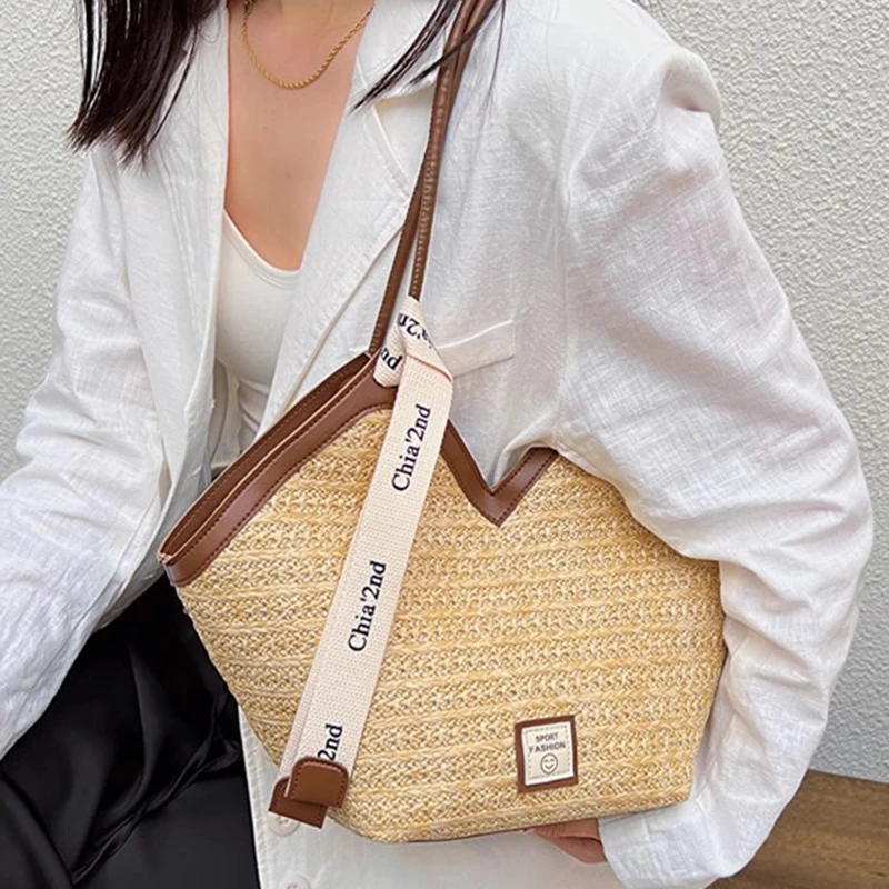 Straw Leisure Capacity Beach Shoulder Bag Retro Handmade Woven Shoulder Bag Summer Leisure Bag Commuting Women's Handbag
Straw Leisure Capacity Beach Shoulder Bag Retro Handmade Woven Shoulder Bag Summer Leisure Bag Commuting Women's Handbag