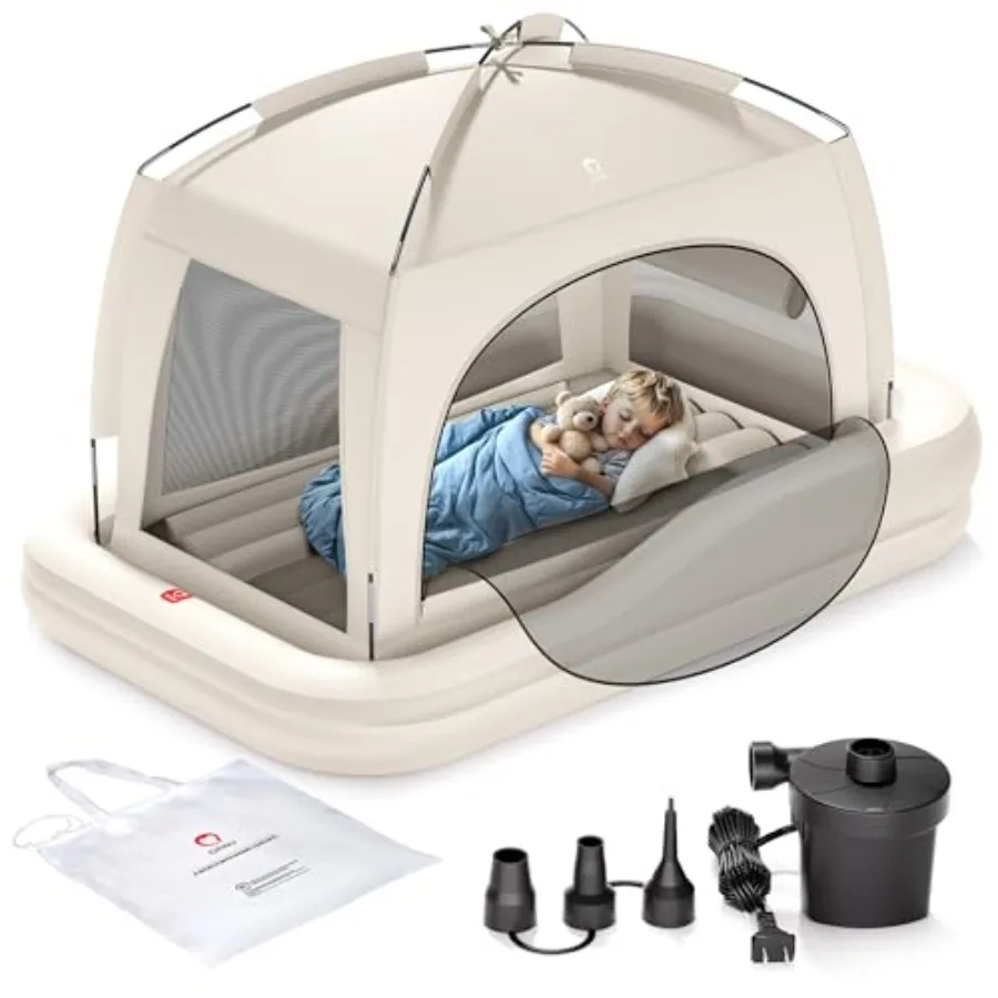 Inflatable Toddler Travel Bed with Tent Portable Air Mattress with Safety Sides Ideal for Home Grandma's Camping Traveling -Inc
Inflatable Toddler Travel Bed with Tent Portable Air Mattress with Safety Sides Ideal for Home Grandma's Camping Traveling -Inc