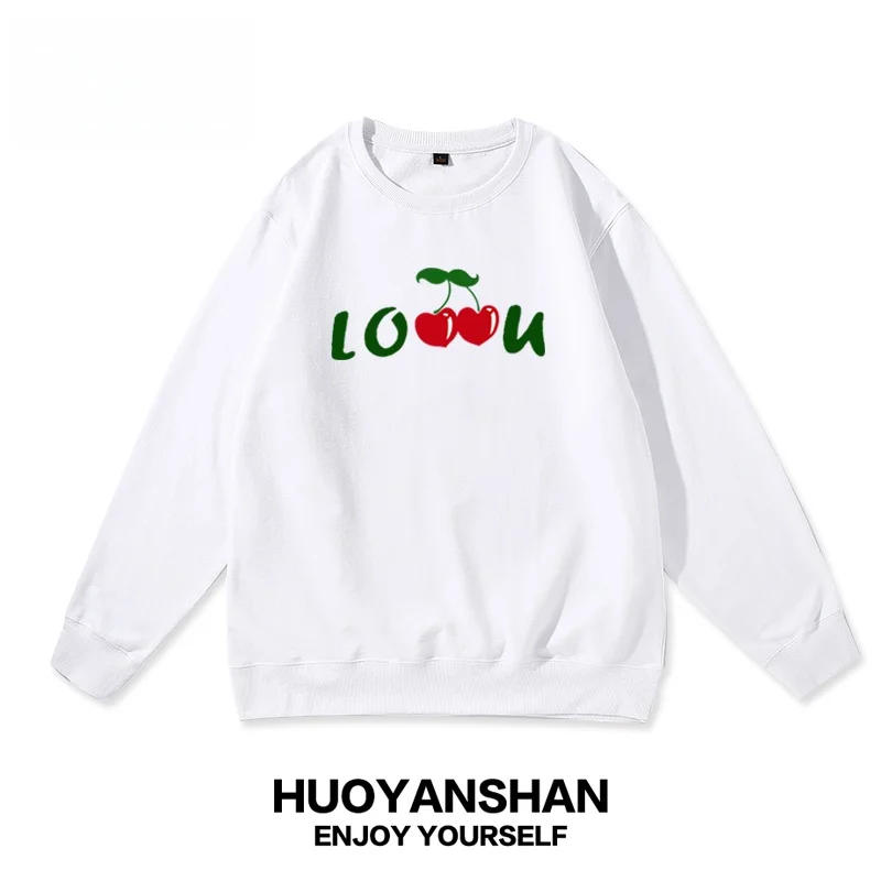Couple's Oversized Fleece-lined Round-neck Sweatshirt Men's Loose Fit Sporty Cherry Print Autumn Outerwear Casual Comfortable
Couple's Oversized Fleece-lined Round-neck Sweatshirt Men's Loose Fit Sporty Cherry Print Autumn Outerwear Casual Comfortable