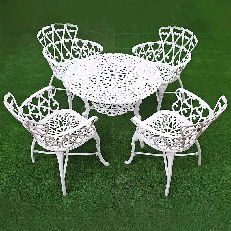 Hot Selling White Garden Outdoor Dining Table and Chair Set Cast Aluminum Garden Set
Hot Selling White Garden Outdoor Dining Table and Chair Set Cast Aluminum Garden Set