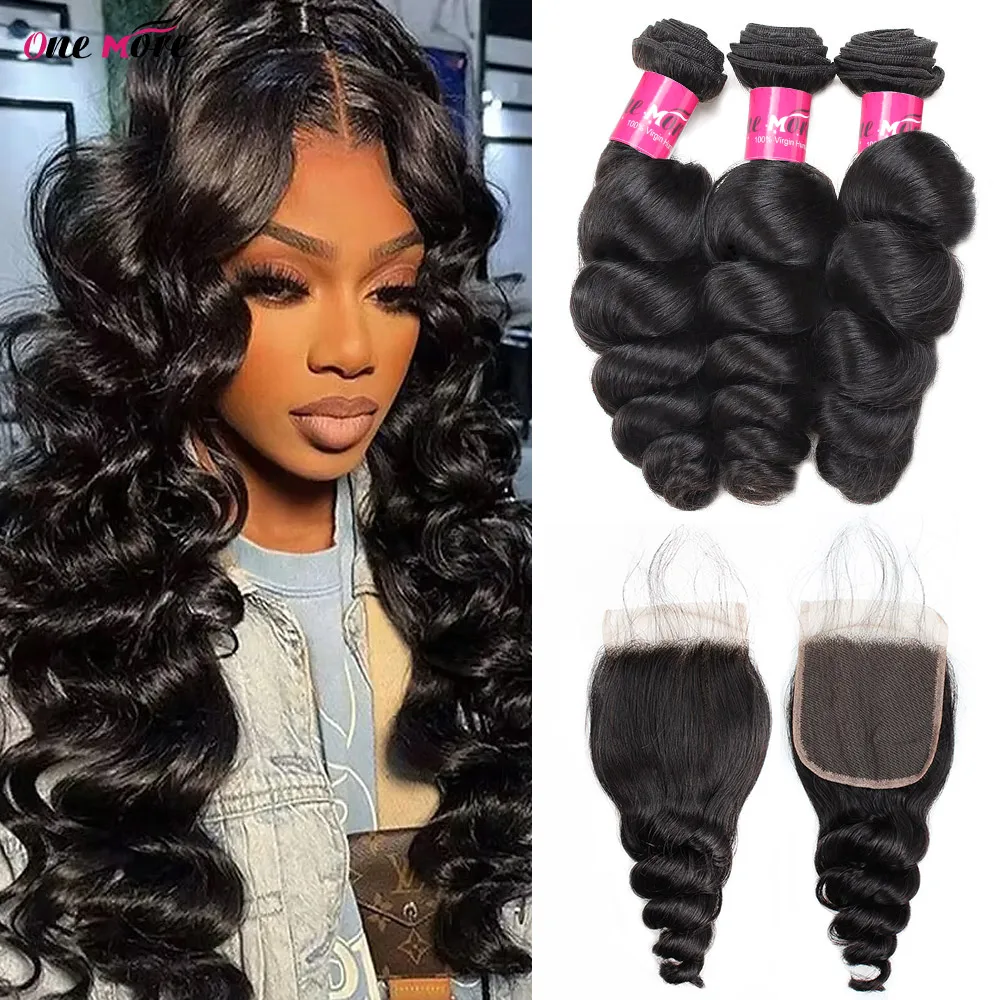 One More Loose Wave Bundles With Closure Human Hair Bundles With 4x4 Lace Closure Brazilian Human Hair 3/4 Bundles With Closure
One More Loose Wave Bundles With Closure Human Hair Bundles With 4x4 Lace Closure Brazilian Human Hair 3/4 Bundles With Closure