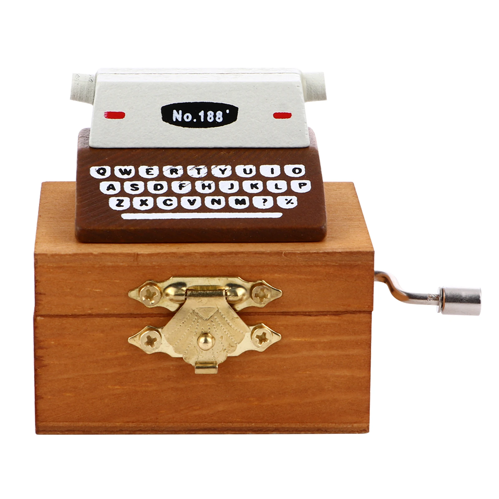 1pc Hand Crank Typewriter Music Box Wooden Miniature Brown Retro Style Free Toy Gifts For Kids Adults Collectors
1pc Hand Crank Typewriter Music Box Wooden Miniature Brown Retro Style Free Toy Gifts For Kids Adults Collectors
