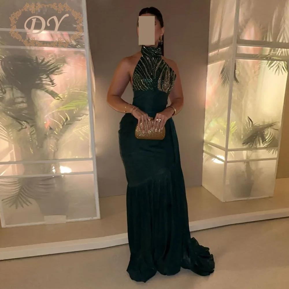 DY Luxury Green Beaded Halter Formal Evening Dress Sleeveless Hip-wrapped Wedding Prom Party Gown Customized فستان بيكو
DY Luxury Green Beaded Halter Formal Evening Dress Sleeveless Hip-wrapped Wedding Prom Party Gown Customized فستان بيكو
