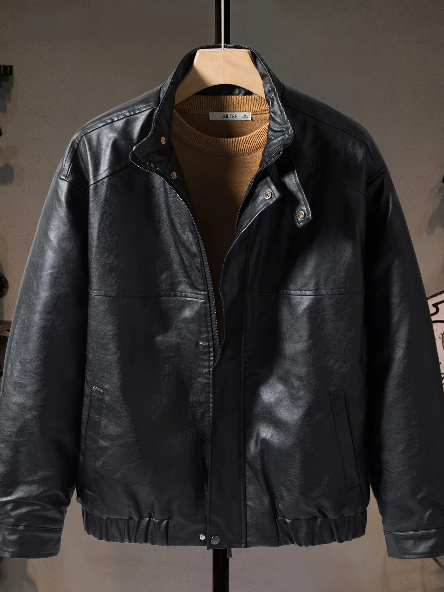 Men's Bla Leather Jaet Thiened Cotton Casual Workwear Turn-down Collar Autumn Winter New Sle Comfortable Polyester Fiber
Men's Bla Leather Jaet Thiened Cotton Casual Workwear Turn-down Collar Autumn Winter New Sle Comfortable Polyester Fiber