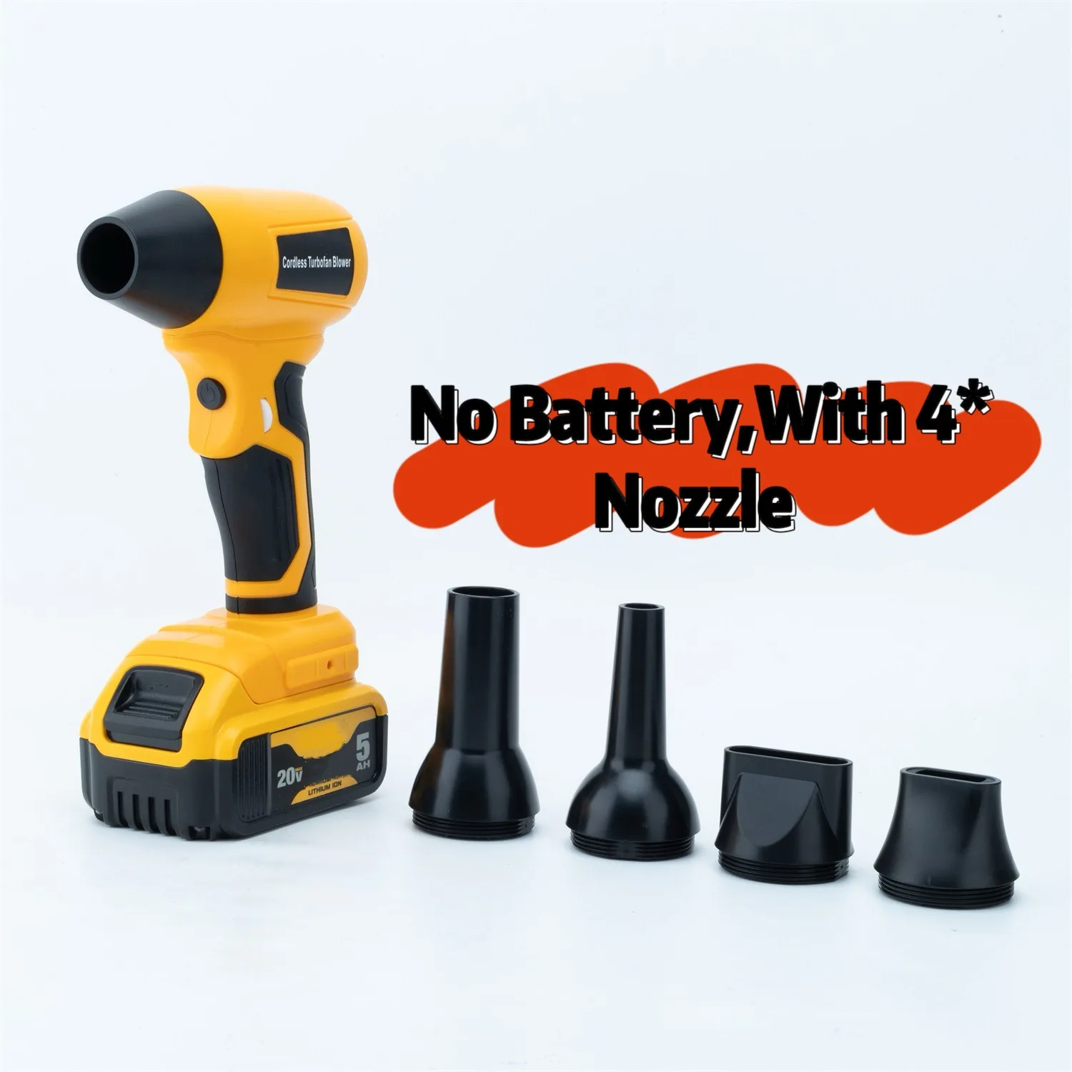 For Dewalt 20V Battery Jet Blower Turbo Fan 130000RPM 4-Speed Control Portable Wireless Handheld Air Blower Hair Dryer
For Dewalt 20V Battery Jet Blower Turbo Fan 130000RPM 4-Speed Control Portable Wireless Handheld Air Blower Hair Dryer