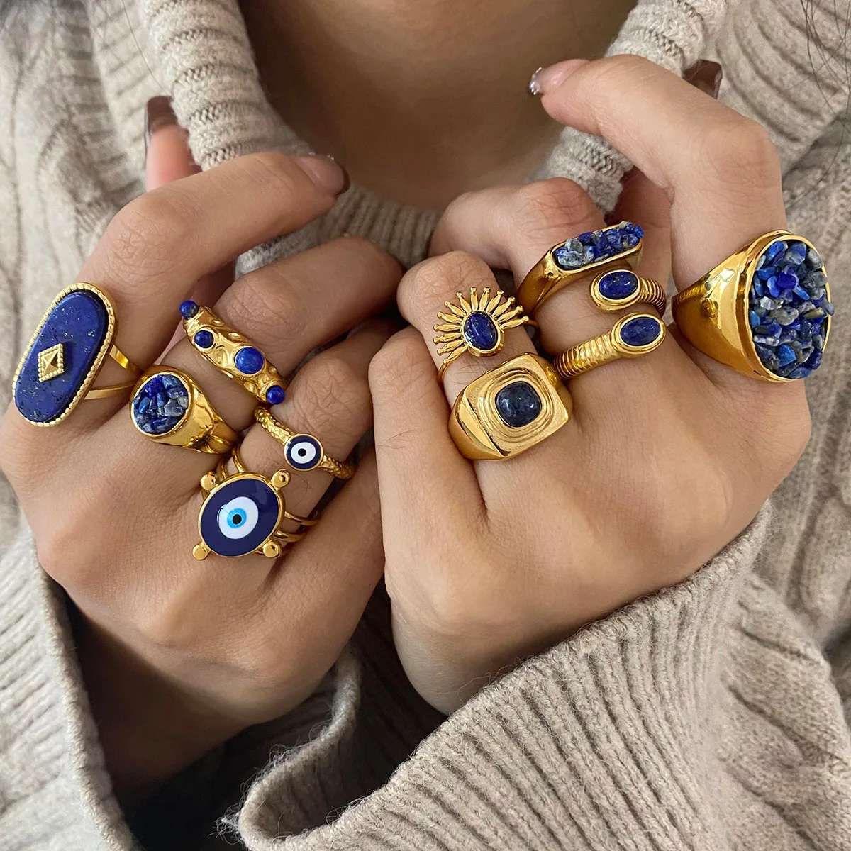 2025 Fashionable stainless steel natural stone rings high-quality niche ring titanium steel hand jewelry gifts
2025 Fashionable stainless steel natural stone rings high-quality niche ring titanium steel hand jewelry gifts