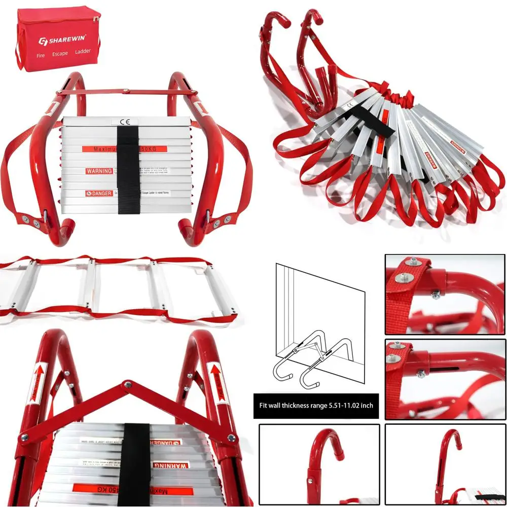 Emergency Two-Story Fire Escape Ladder - 15 Feet with Wide Steps and Center Support for Quick Egress
Emergency Two-Story Fire Escape Ladder - 15 Feet with Wide Steps and Center Support for Quick Egress