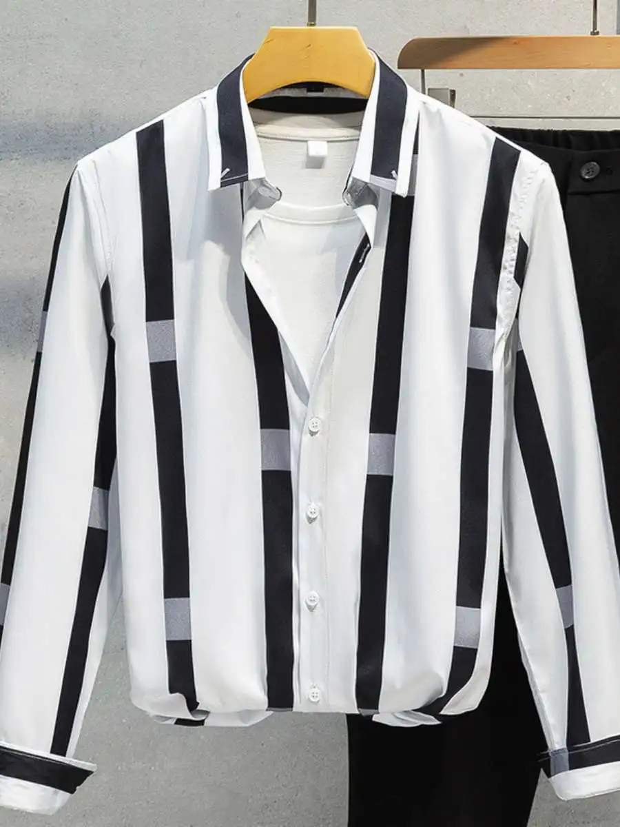 Sli Long Sve Men's irt Trendy Youthful Versatile Faionable Casual Wear Spring Season Loose Fit Travel Ready
Sli Long Sve Men's irt Trendy Youthful Versatile Faionable Casual Wear Spring Season Loose Fit Travel Ready