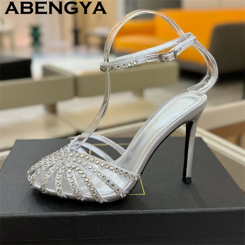 Summer Sexy Narrowband Sexy Stiletto Sandals Woman Inlay Rhinestone Ankle Buckle Thin High Heels Sandals Women's Crystal Shoes
Summer Sexy Narrowband Sexy Stiletto Sandals Woman Inlay Rhinestone Ankle Buckle Thin High Heels Sandals Women's Crystal Shoes