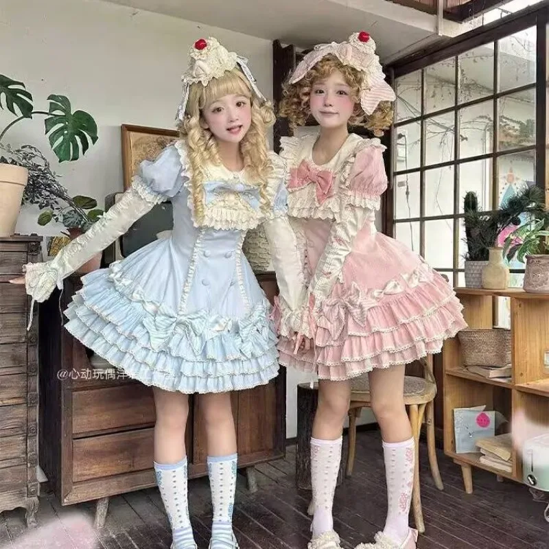 Sweet Lolita Kawaii Short Dress Women Japanese Pink Princess Y2k Bow Slim Cake Dresses Fashion legant Evening Party Outfits
Sweet Lolita Kawaii Short Dress Women Japanese Pink Princess Y2k Bow Slim Cake Dresses Fashion legant Evening Party Outfits