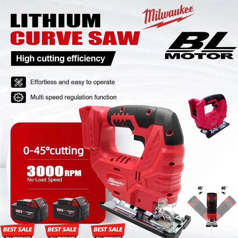 Milwaukee 3000 об/мин Беспроводная электрическая изогнутая пила 750 Вт Электрический лобзик Деревообрабатывающие режущие электроинструменты для батареи 18 В
Milwaukee 3000 об/мин Беспроводная электрическая изогнутая пила 750 Вт Электрический лобзик Деревообрабатывающие режущие электроинструменты для батареи 18 В