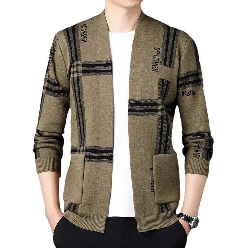 Autumn New Men's Youth Casual Style Versatile Solid Color Fashion Personality Wide Stripe Knitted Cardigan Simple Fashion Coat
Autumn New Men's Youth Casual Style Versatile Solid Color Fashion Personality Wide Stripe Knitted Cardigan Simple Fashion Coat