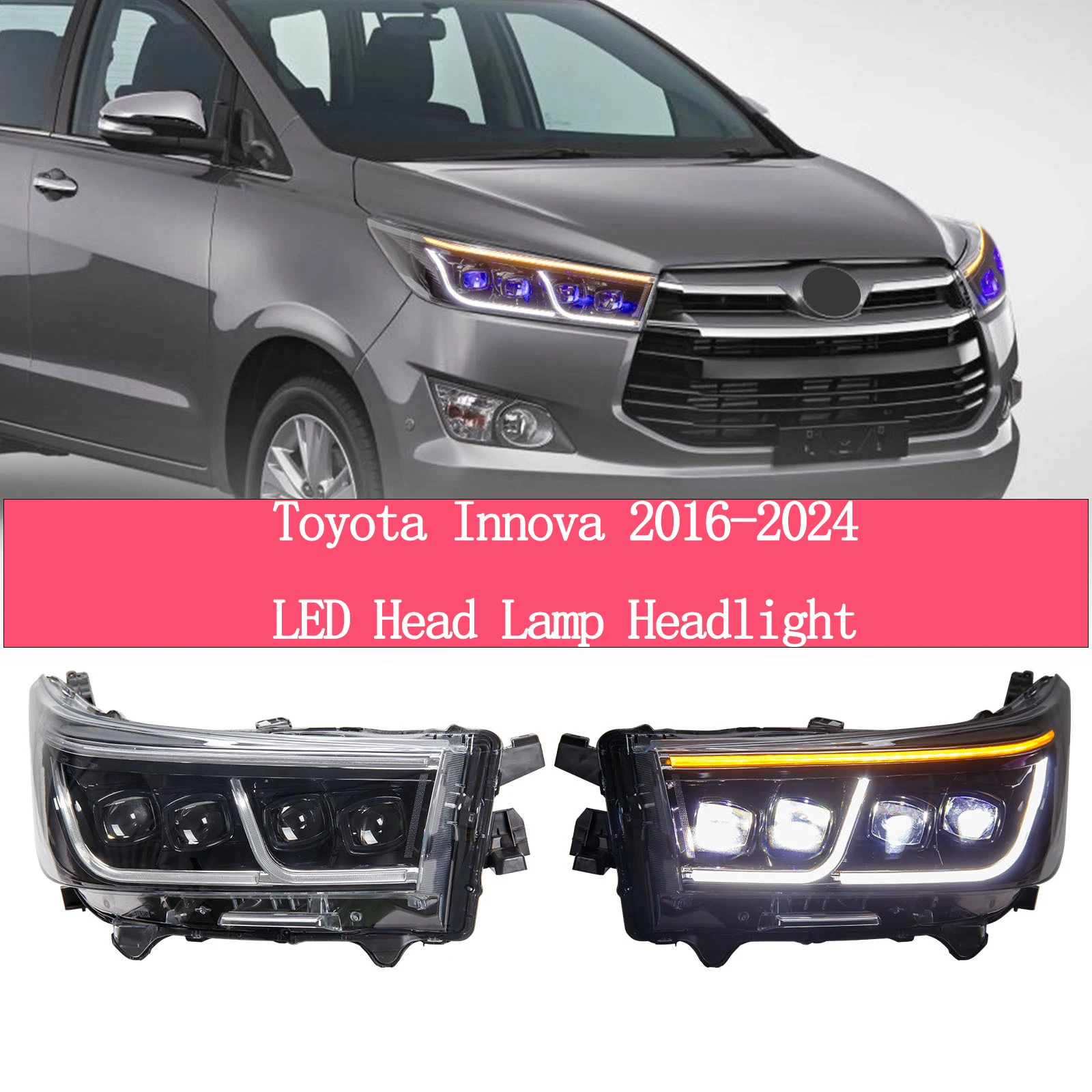 2 PCS Full LED Head Lamp Headlight Kit Plug And Play for Toyota Innova Crysta 2016-2024 High-Intensity LED Lighting Upgrade
2 PCS Full LED Head Lamp Headlight Kit Plug And Play for Toyota Innova Crysta 2016-2024 High-Intensity LED Lighting Upgrade