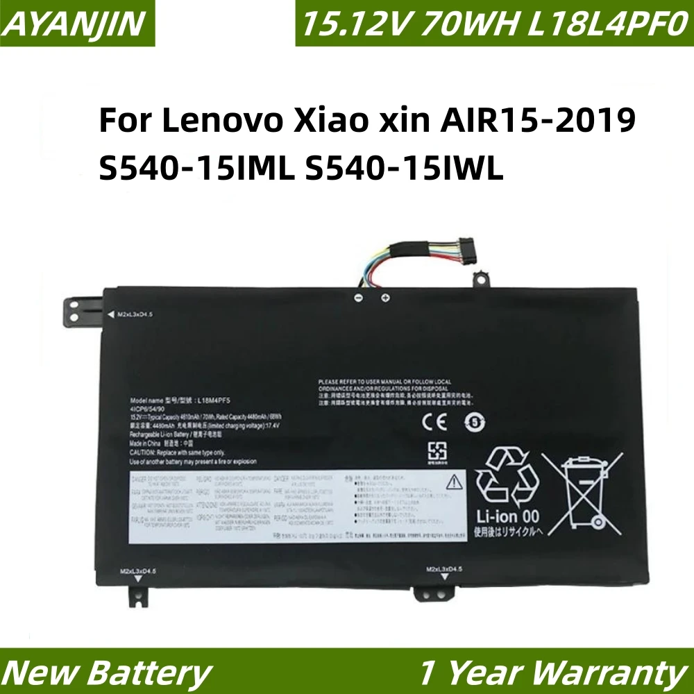 L18L4PF4 L18M4PF5 Laptop Battery For Lenovo Xiaoxin AIR15-2019 S540-15IML 15IWL L18L4PF0 5B10T09088 5B10W67275 SB10W673
L18L4PF4 L18M4PF5 Laptop Battery For Lenovo Xiaoxin AIR15-2019 S540-15IML 15IWL L18L4PF0 5B10T09088 5B10W67275 SB10W673