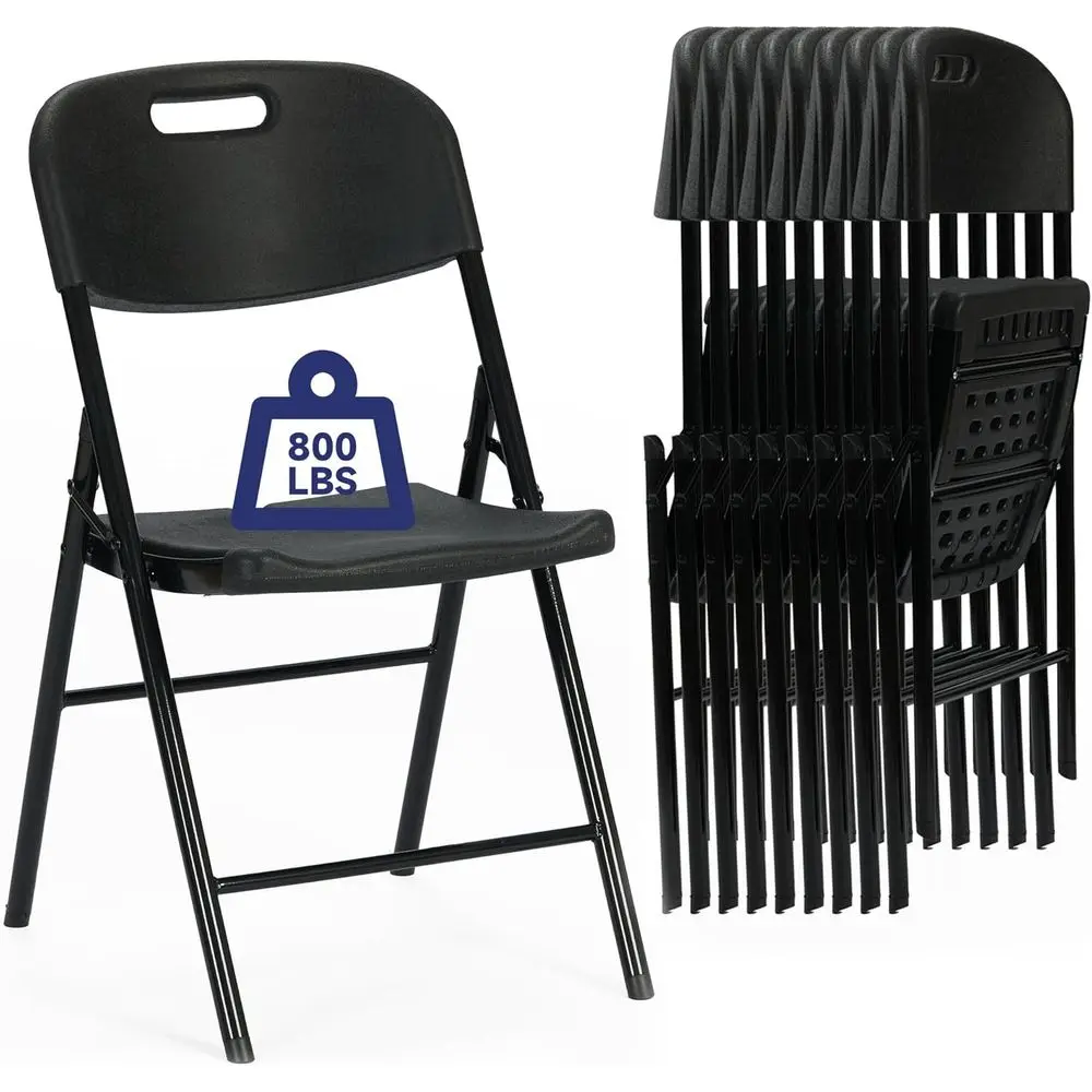 10-Pack Heavy-Duty 800lbs Capacity Black Folding Chairs for Commercial Use and Events
10-Pack Heavy-Duty 800lbs Capacity Black Folding Chairs for Commercial Use and Events