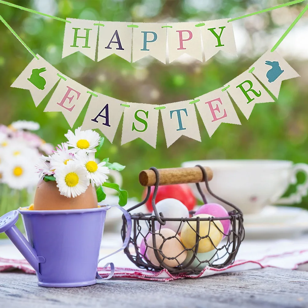 Bunny Bunting Garland Easter Banner Rabbit Colorful Lively Spring Festival Decorations Happy Easter Party Wall Window Mantel
Bunny Bunting Garland Easter Banner Rabbit Colorful Lively Spring Festival Decorations Happy Easter Party Wall Window Mantel
