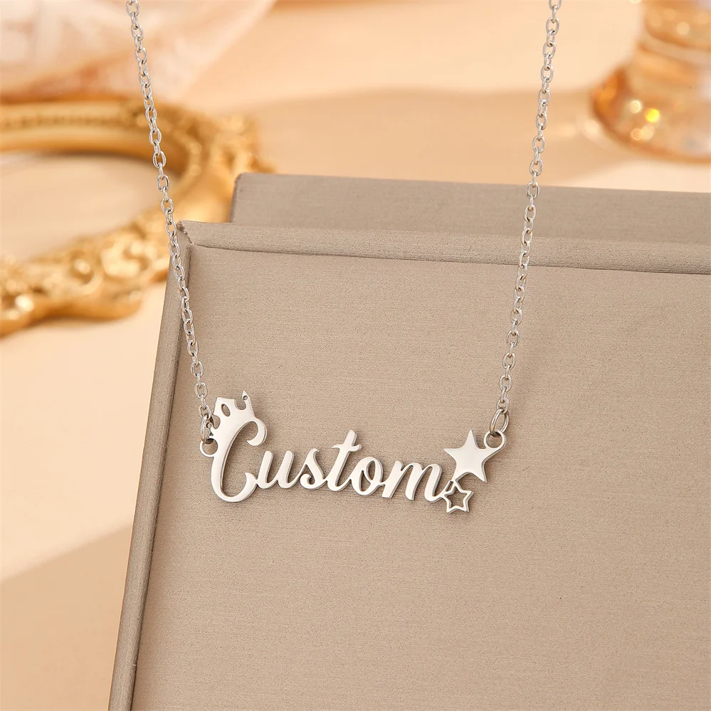 QIMING Personalized Star Name Necklace Stainless Steel Custom Jewelry Handmade Nameplate Pendant Women Men Christmas Gifts
QIMING Personalized Star Name Necklace Stainless Steel Custom Jewelry Handmade Nameplate Pendant Women Men Christmas Gifts
