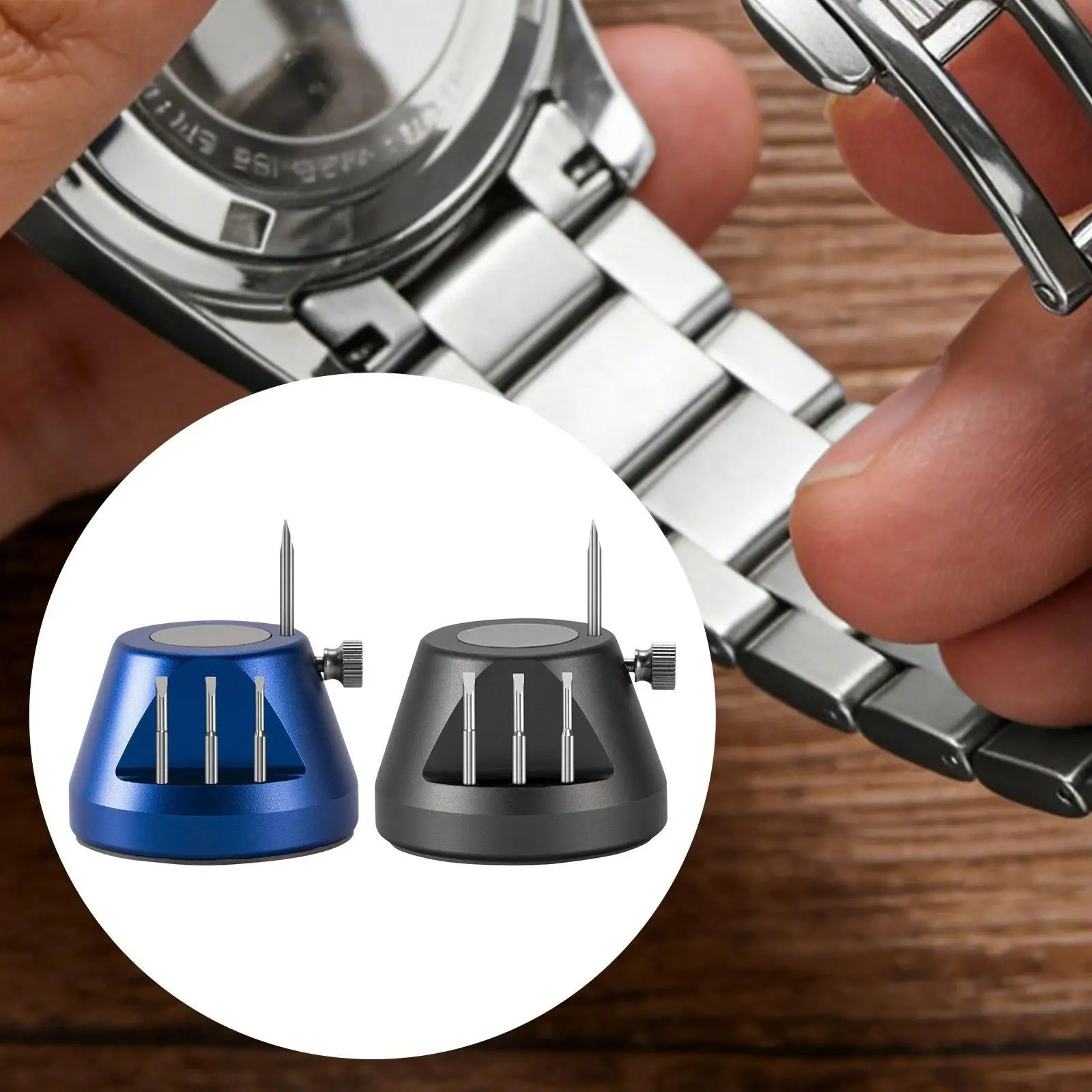 Watch Repair Screwdriver Holder with Interchangeable Tips Compact Metal Block for Professional Watch Strap Tools
Watch Repair Screwdriver Holder with Interchangeable Tips Compact Metal Block for Professional Watch Strap Tools