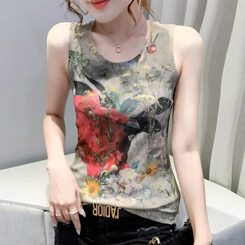 #4518 Summer Vintage Tank Tops For Women Floral Printed Crop Top Women O Neck Sleeveless Basic Tops Retro Slim Sexy
#4518 Summer Vintage Tank Tops For Women Floral Printed Crop Top Women O Neck Sleeveless Basic Tops Retro Slim Sexy