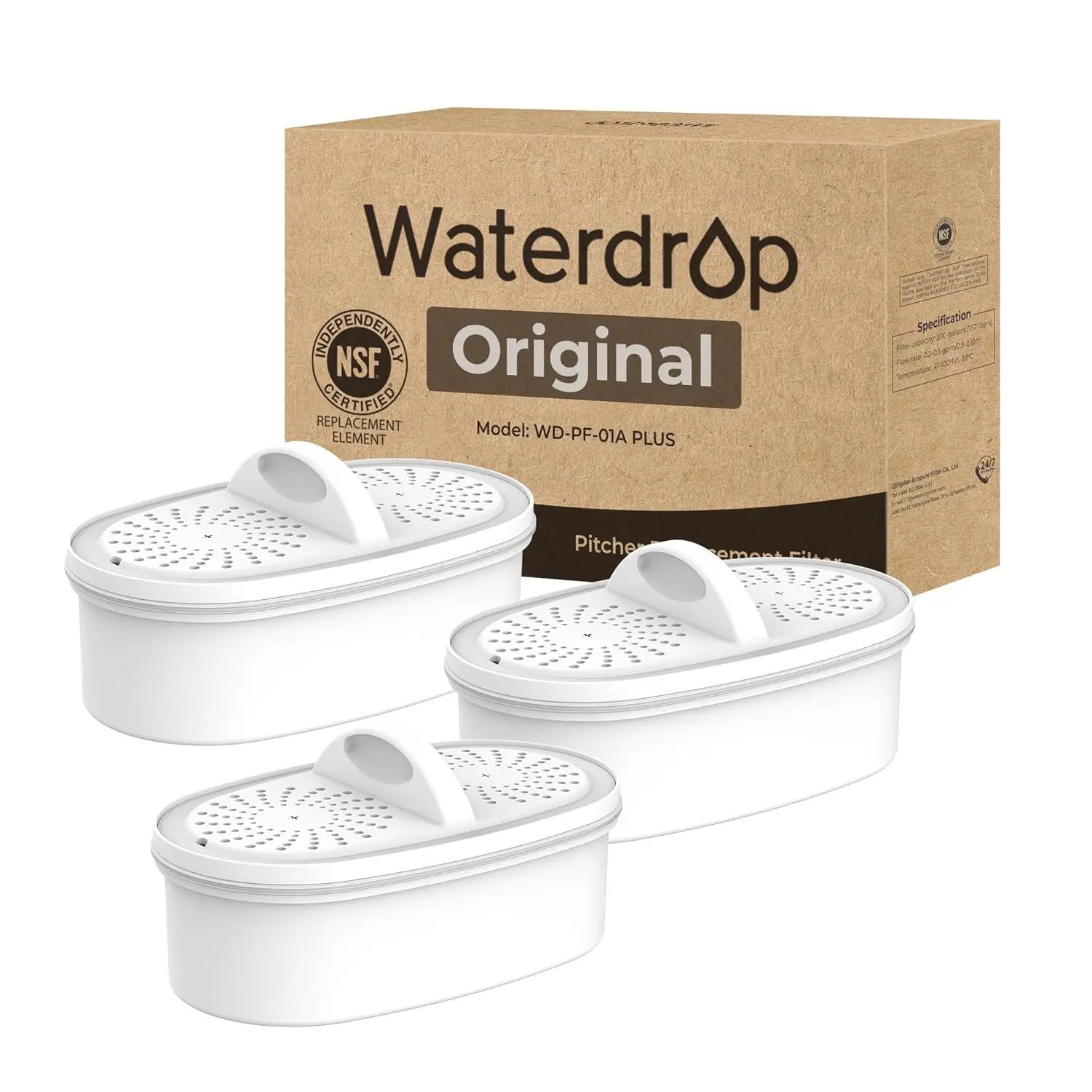 NSF Certified Replacement Water Filters for Pitchers and Dispensers, Reduces Lead and PFAS, Lasts Up to 200 Gallons (3 Packs)
NSF Certified Replacement Water Filters for Pitchers and Dispensers, Reduces Lead and PFAS, Lasts Up to 200 Gallons (3 Packs)