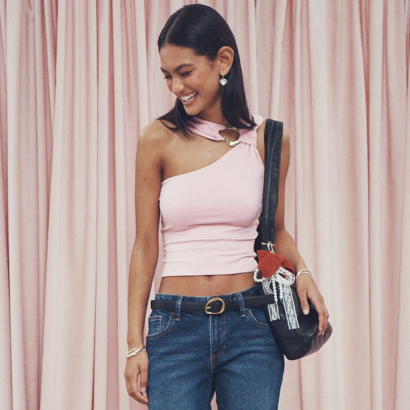 Women Sexy Sweet Twist Knot Tops Shirts Lady Casual One Shoulder Streetwear Female Tropical Holiday Date Crop Tops Tanks Camis
Women Sexy Sweet Twist Knot Tops Shirts Lady Casual One Shoulder Streetwear Female Tropical Holiday Date Crop Tops Tanks Camis