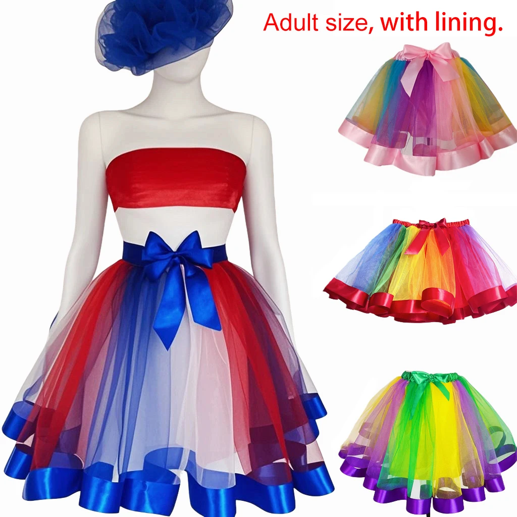 Adult Rainbow Merimaid Tutu Skirt Vibrant Tulle with Satin Trims Bow Perfect for Festivals Carnival Cosplay Parties Dress Up
Adult Rainbow Merimaid Tutu Skirt Vibrant Tulle with Satin Trims Bow Perfect for Festivals Carnival Cosplay Parties Dress Up