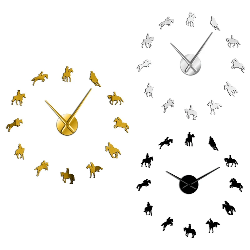 DIY Wall Clock Modern Sports Horse Race Acrylic Mirror Surface Clock Watch Horse Riding Creative Show Home Decor
DIY Wall Clock Modern Sports Horse Race Acrylic Mirror Surface Clock Watch Horse Riding Creative Show Home Decor