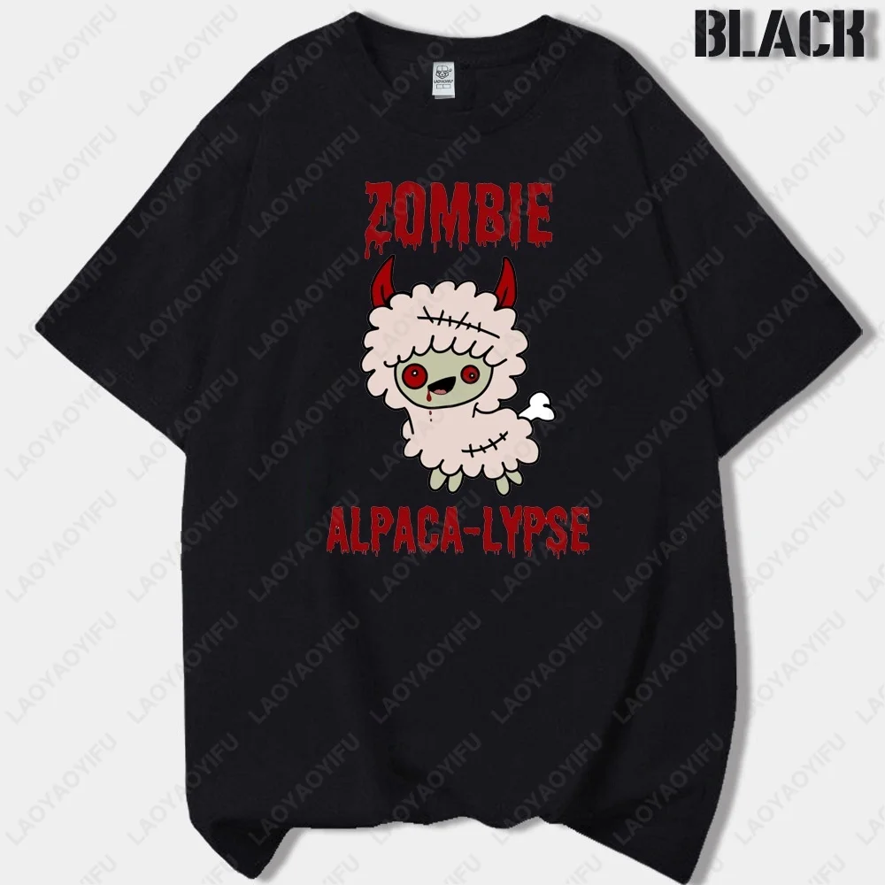 ZOMBIEALPACA-LYPSE Blackened Alpaca Black Humor Classic Unisex Street Fashion O-neck High Quality Cotton Printed T-shirt Tops
ZOMBIEALPACA-LYPSE Blackened Alpaca Black Humor Classic Unisex Street Fashion O-neck High Quality Cotton Printed T-shirt Tops