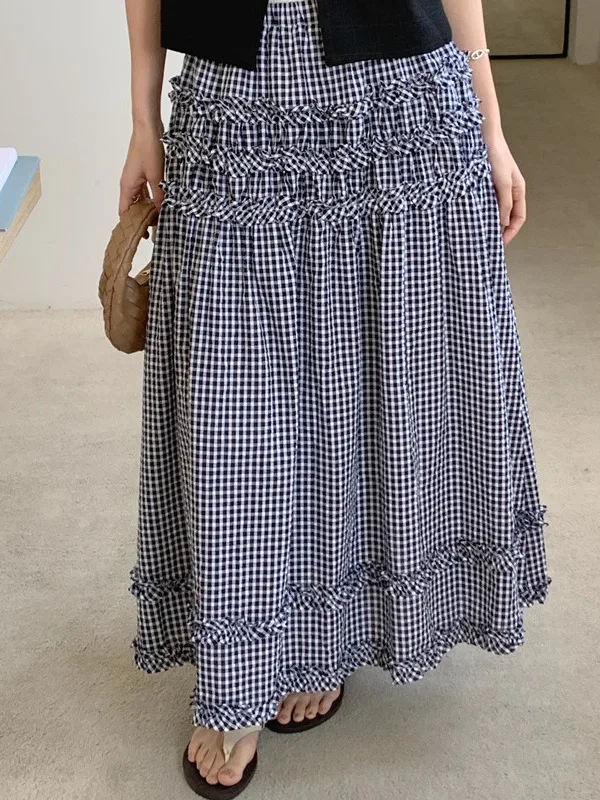 Summer New High Waist Plaid A-Line Skirt Women's Patchwork Flared Gored Skirts Ele Slimming Long Cake Skirt
Summer New High Waist Plaid A-Line Skirt Women's Patchwork Flared Gored Skirts Ele Slimming Long Cake Skirt