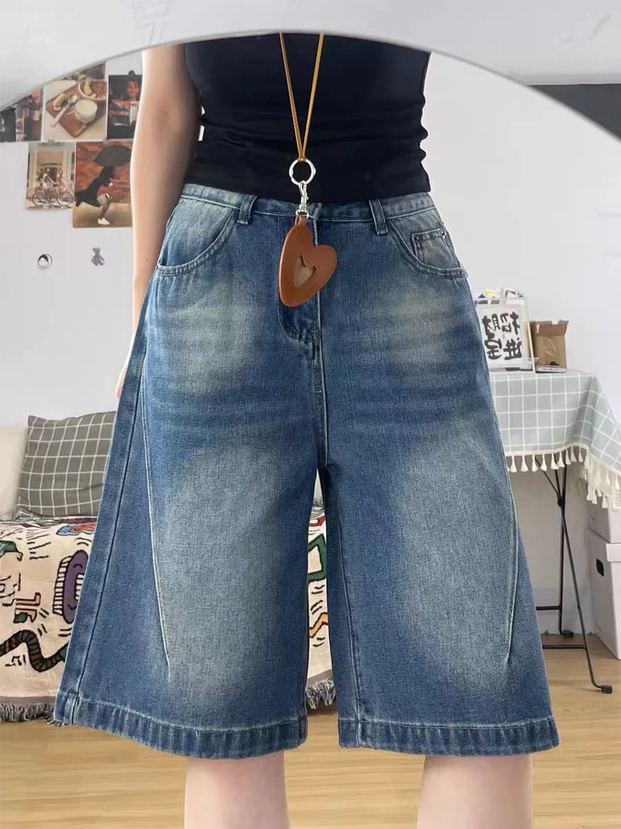 High Waist Straight Leg Denim orts Women's American Sle plus Size Summer Slimming Wide Leg Five-Quarter Length Jeans
High Waist Straight Leg Denim orts Women's American Sle plus Size Summer Slimming Wide Leg Five-Quarter Length Jeans